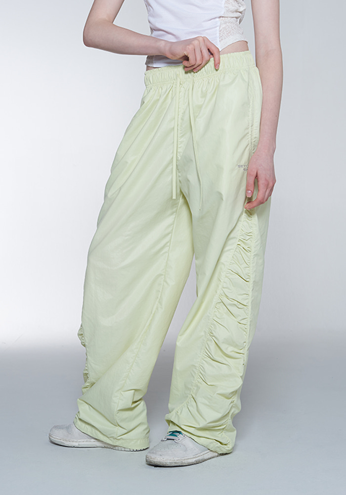 Side shirring panel Pants [Lime]