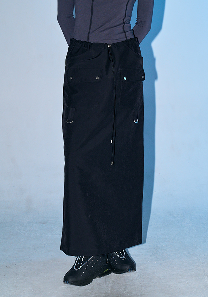 Maxi utility cargo Skirt [Black]